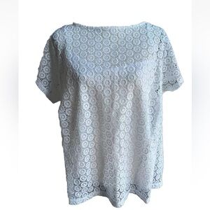 Liz Claiborne Woman 1X White Top with camisole Short Sleeve plus #summertops